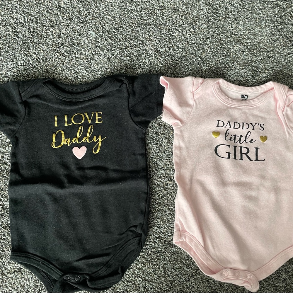 Black & Pink Daddy-Themed Bodysuit Set